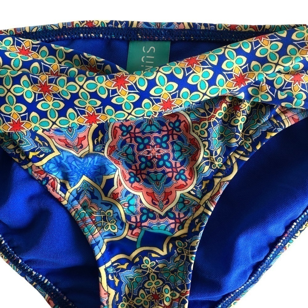 Sunsets Pompeii Twist And Shout Blue Bikini Bottoms Small - Picture 3 of 10